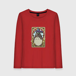 Лонгслив хлопковый женский Totoro card, цвет: красный