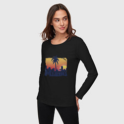 Лонгслив хлопковый женский Beach of Miami, цвет: черный — фото 2