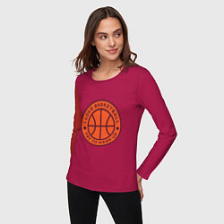 Лонгслив хлопковый женский Love basketball, цвет: маджента — фото 2