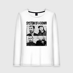 Лонгслив хлопковый женский System of a down rock, цвет: белый