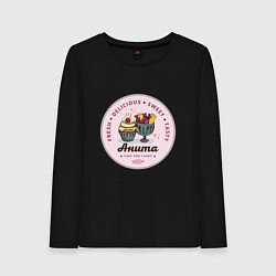 Лонгслив хлопковый женский Анита new, цвет: черный