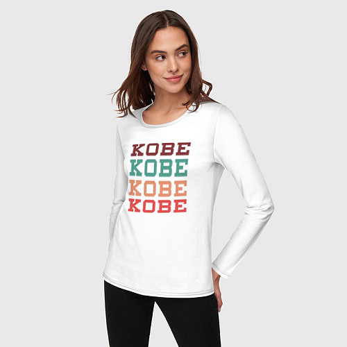 Женский лонгслив Kobe name / Белый – фото 3