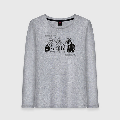 Женский лонгслив Front-End Котики / Меланж – фото 1
