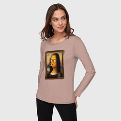 Лонгслив хлопковый женский Mona Simpson, цвет: пыльно-розовый — фото 2