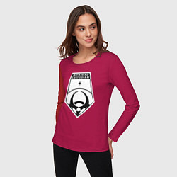 Лонгслив хлопковый женский Mutare ad custodiam, цвет: маджента — фото 2