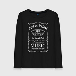 Лонгслив хлопковый женский Judas Priest в стиле Jack Daniels, цвет: черный