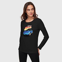 Лонгслив хлопковый женский Маслкар Chevrolet Corvette Stingray, цвет: черный — фото 2