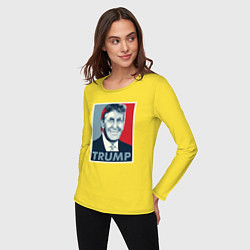 Лонгслив хлопковый женский Trump, цвет: желтый — фото 2