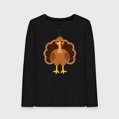 Женский лонгслив Turkey bird / Черный – фото 1
