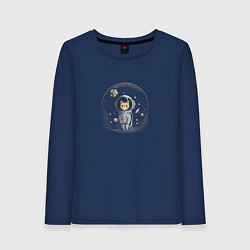 Лонгслив хлопковый женский Cosmocat, цвет: тёмно-синий