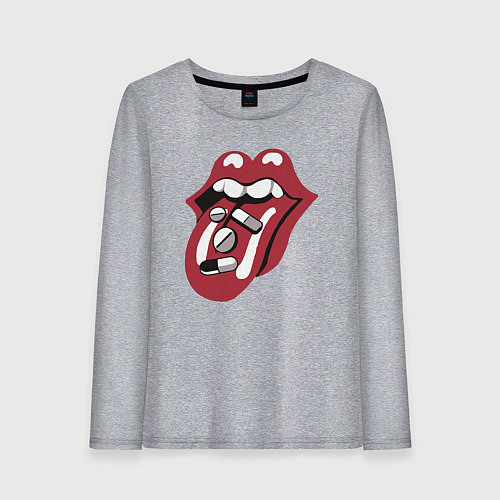 Женский лонгслив Rolling stones pills / Меланж – фото 1