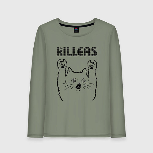 Женский лонгслив The Killers - rock cat / Авокадо – фото 1