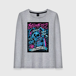 Лонгслив хлопковый женский Blink 182 рок группа, цвет: меланж