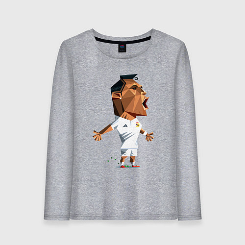 Женский лонгслив Ronaldo scream / Меланж – фото 1