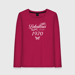 Лонгслив хлопковый женский Fabulous since 1970, цвет: маджента