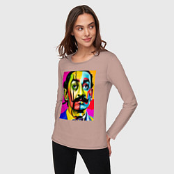 Лонгслив хлопковый женский Salvador Dali, цвет: пыльно-розовый — фото 2