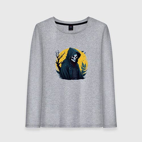 Женский лонгслив Death and moon / Меланж – фото 1