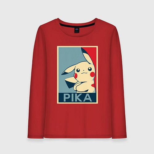 Женский лонгслив Pika obey / Красный – фото 1