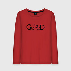 Лонгслив хлопковый женский GooD bike, цвет: красный