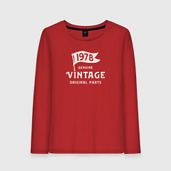 Лонгслив хлопковый женский 1978 подлинный винтаж - оригинальные детали, цвет: красный
