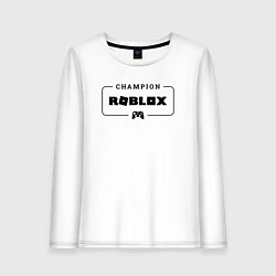 Лонгслив хлопковый женский Roblox gaming champion: рамка с лого и джойстиком, цвет: белый
