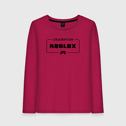 Лонгслив хлопковый женский Roblox gaming champion: рамка с лого и джойстиком, цвет: маджента