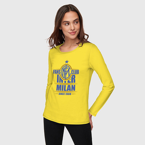 Женский лонгслив Inter Milan fans club / Желтый – фото 3