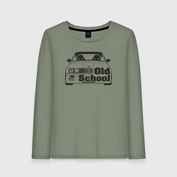 Лонгслив хлопковый женский BMW old school, цвет: авокадо
