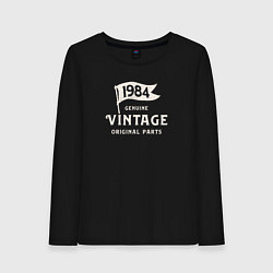 Лонгслив хлопковый женский 1984 подлинный винтаж - оригинальные детали, цвет: черный