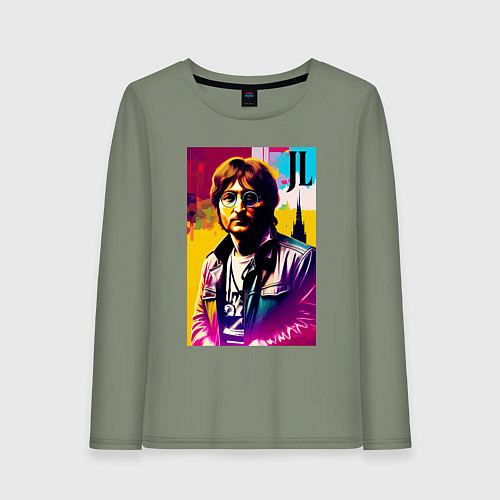 Женский лонгслив John Lennon - world legend / Авокадо – фото 1