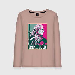 Лонгслив хлопковый женский Ведьмак поп арт 2023, цвет: пыльно-розовый