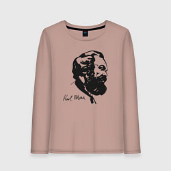 Лонгслив хлопковый женский Karl Marx, цвет: пыльно-розовый