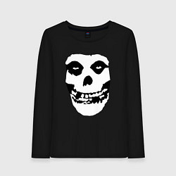 Лонгслив хлопковый женский Череп misfits, цвет: черный