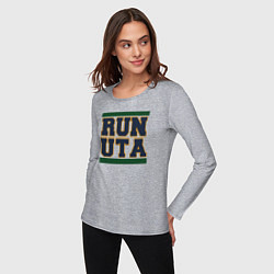 Лонгслив хлопковый женский Run Utah Jazz, цвет: меланж — фото 2