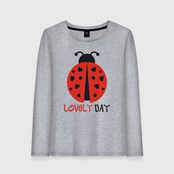 Лонгслив хлопковый женский Замечательный день, цвет: меланж