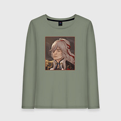 Лонгслив хлопковый женский Цзин Юань, цвет: авокадо