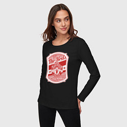Лонгслив хлопковый женский 1878 Manchester, цвет: черный — фото 2