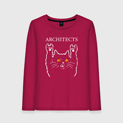 Лонгслив хлопковый женский Architects rock cat, цвет: маджента