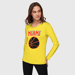 Лонгслив хлопковый женский Miami ball, цвет: желтый — фото 2