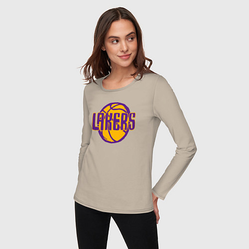 Женский лонгслив Lakers ball / Миндальный – фото 3