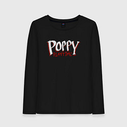 Лонгслив хлопковый женский Poppy Playtime лого, цвет: черный
