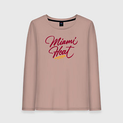 Лонгслив хлопковый женский Miami Heat fan, цвет: пыльно-розовый