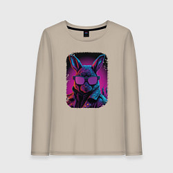 Лонгслив хлопковый женский Neon Rabbit Style, цвет: миндальный