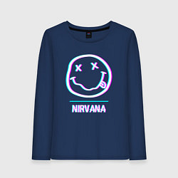 Женский лонгслив Nirvana glitch rock
