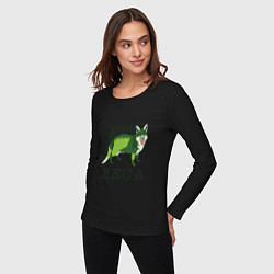 Лонгслив хлопковый женский Леса-лиса, цвет: черный — фото 2