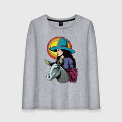 Женский лонгслив Ведьма и осел comic style