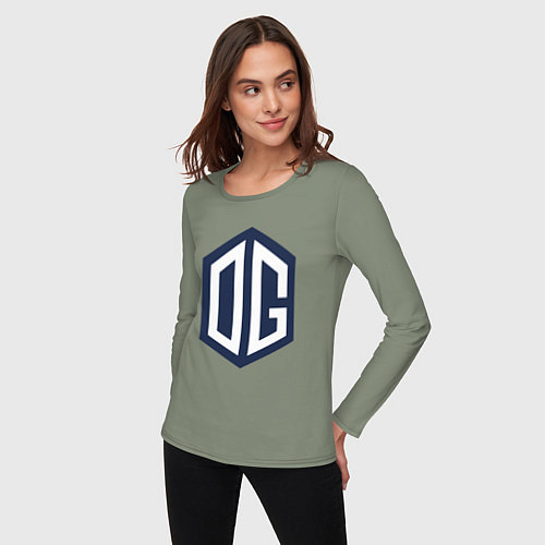 Женский лонгслив OG logo / Авокадо – фото 3