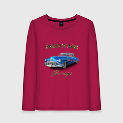 Лонгслив хлопковый женский Классический автомобиль Classic american car Buick, цвет: маджента