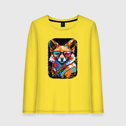 Женский лонгслив Abstract Colorful Fox