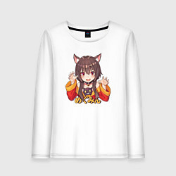 Лонгслив хлопковый женский Megu nyan, цвет: белый